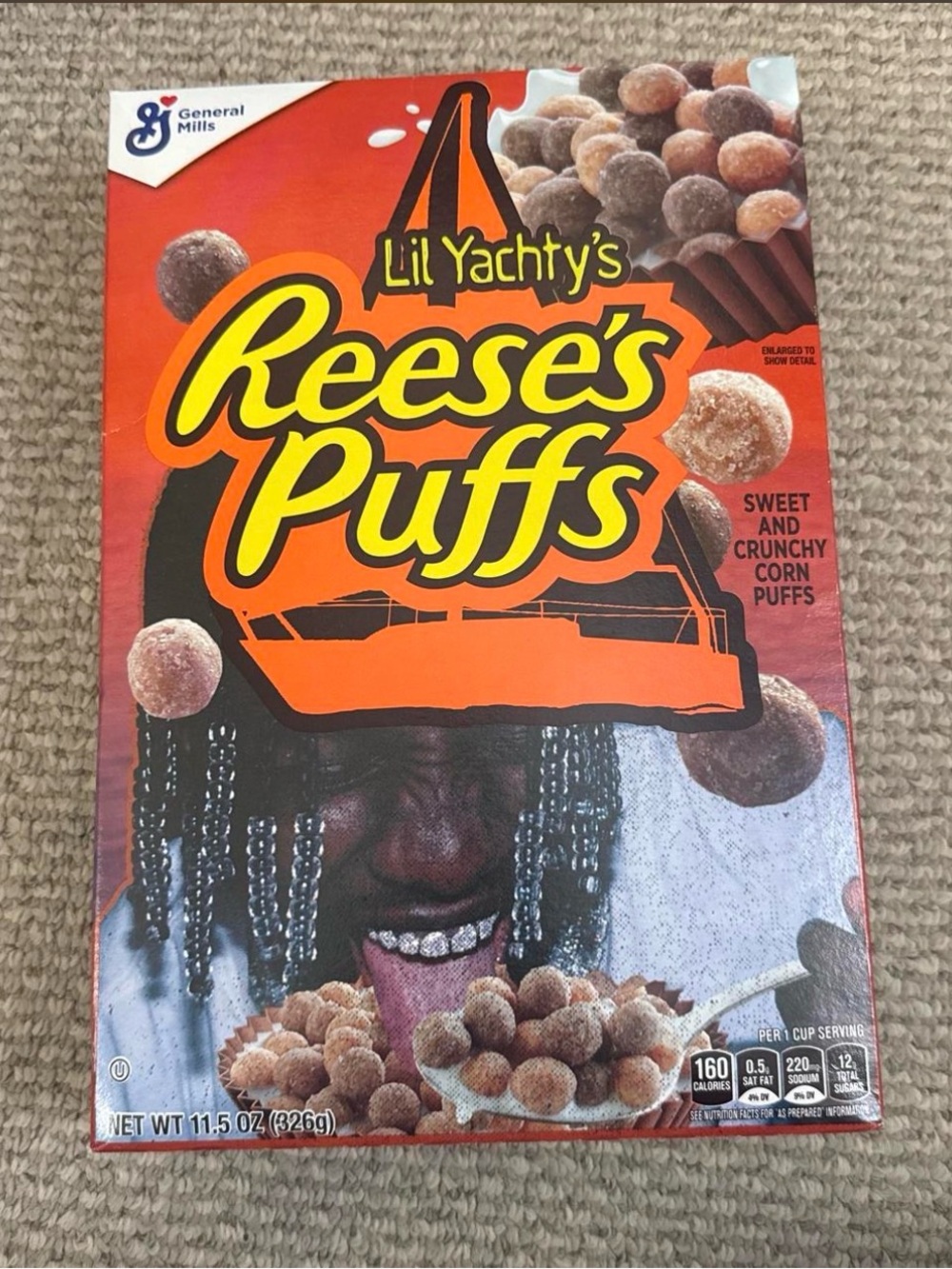Reese's Puffs Cereal Box Wall Art - Orange, Yellow, Brown